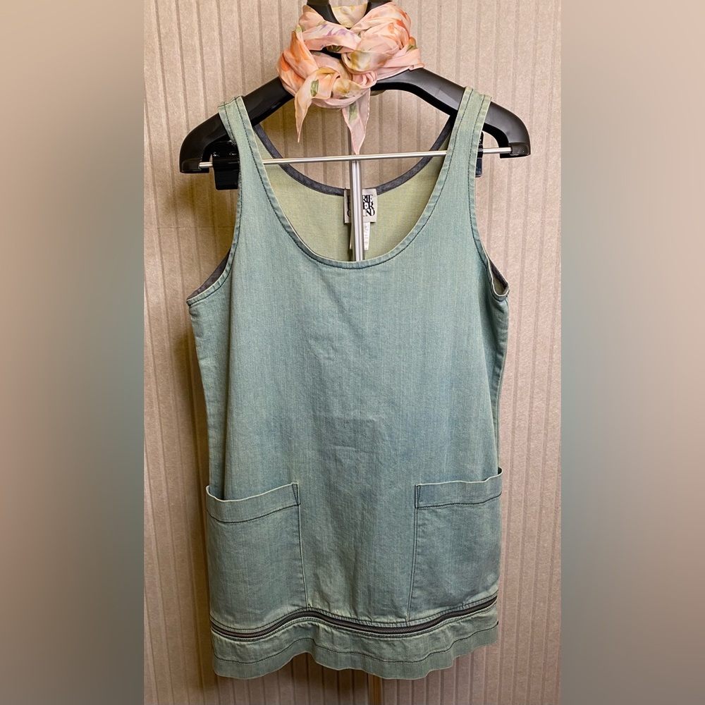 Prairie Underground Womens Pep Dress Sz M Organic Denim Jumper Retro lagenlook